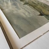 Watercolor painting Florian N. CABANE (1831-1922) Provençal painter