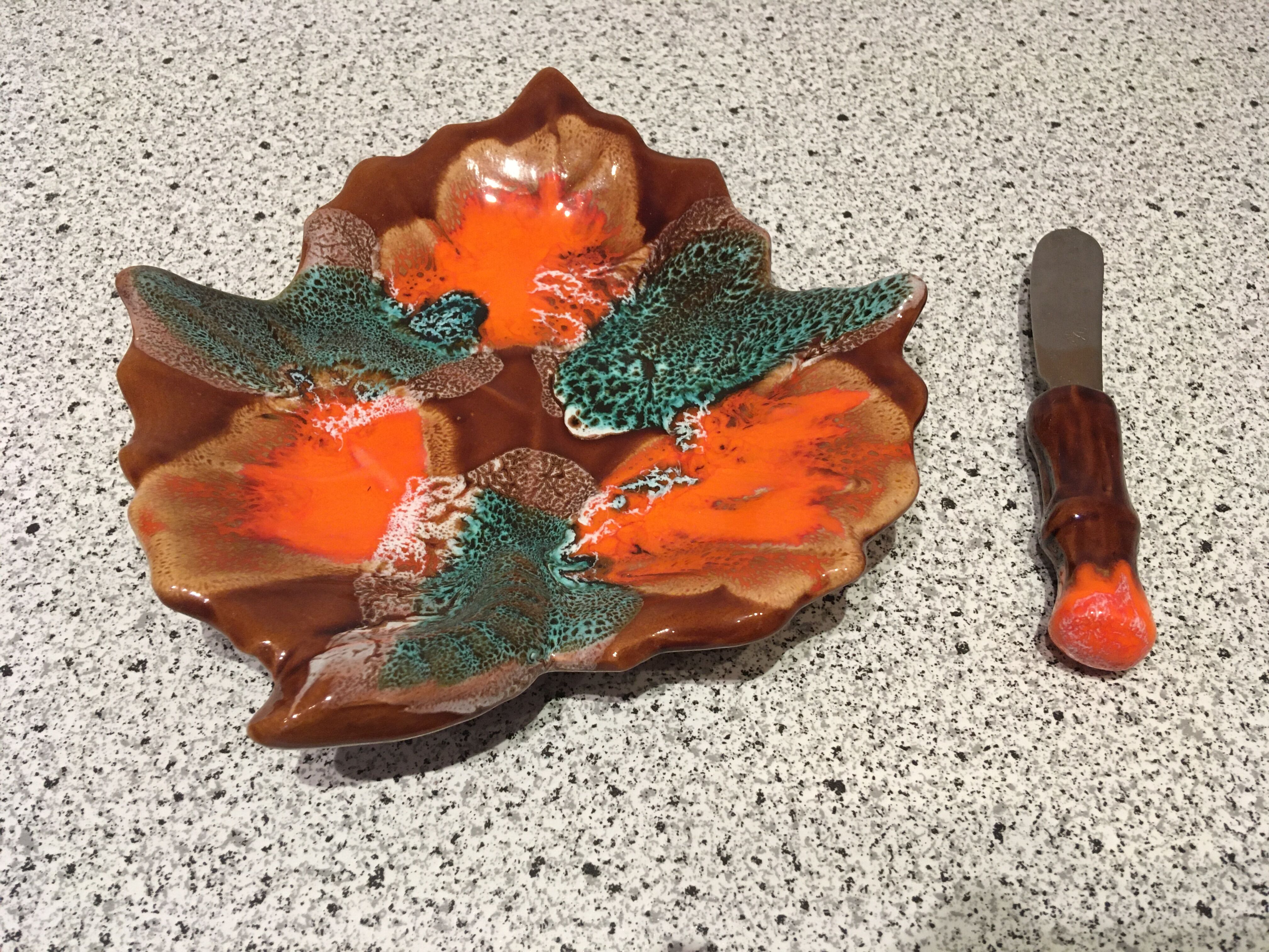 Vallauris butter dish and knife