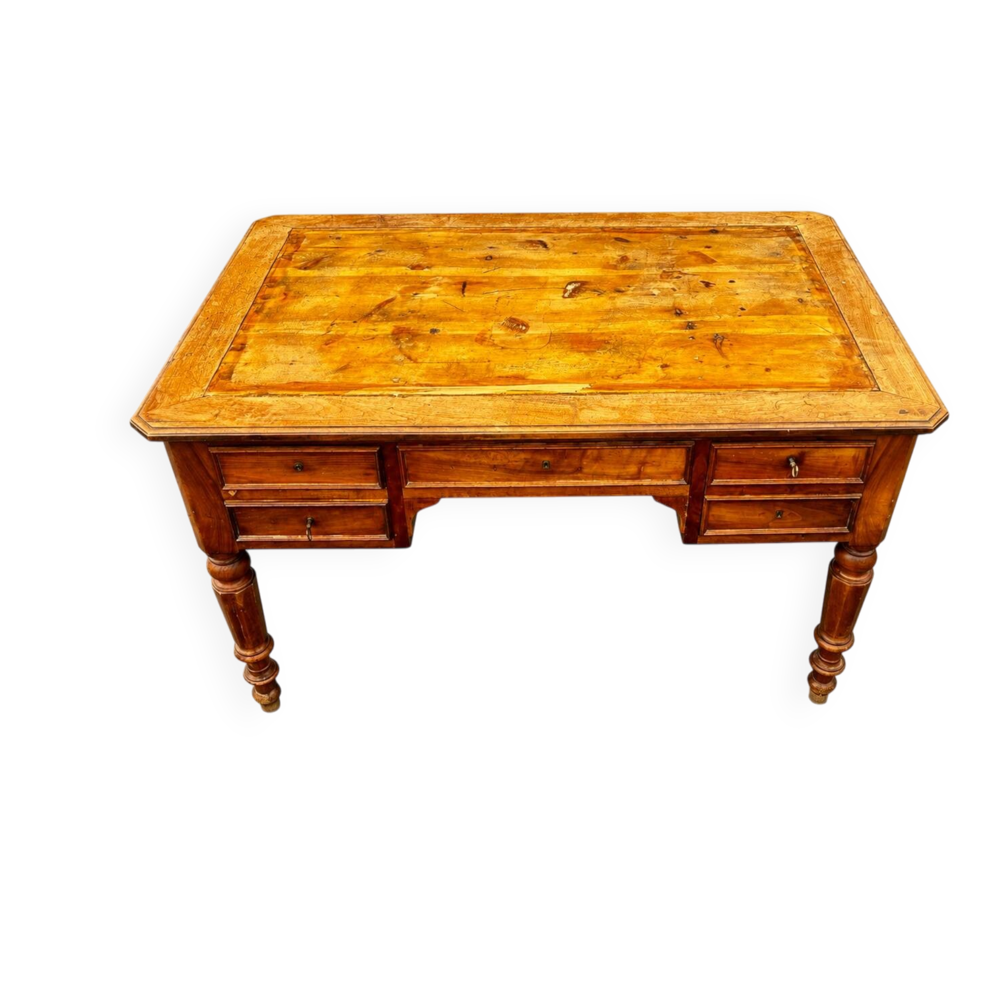 Antique Louis XVI style desk – solid wood – character piece