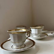 Service à café en porcelaine de Limoges Baynaud & cie