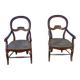 Paire de fauteuils anciens en bois massif – style Louis-Philippe / cam