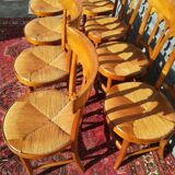 suite of 8 mulched chairs in cherry
