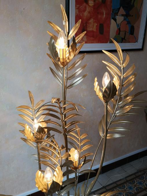 Hans Kogl gold metal lamppost 1960 1970 vintage
