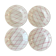 set of 4 hollow plates Badonviller pink rope pattern 30s