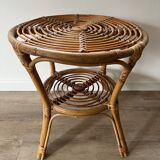 Rattan side table
