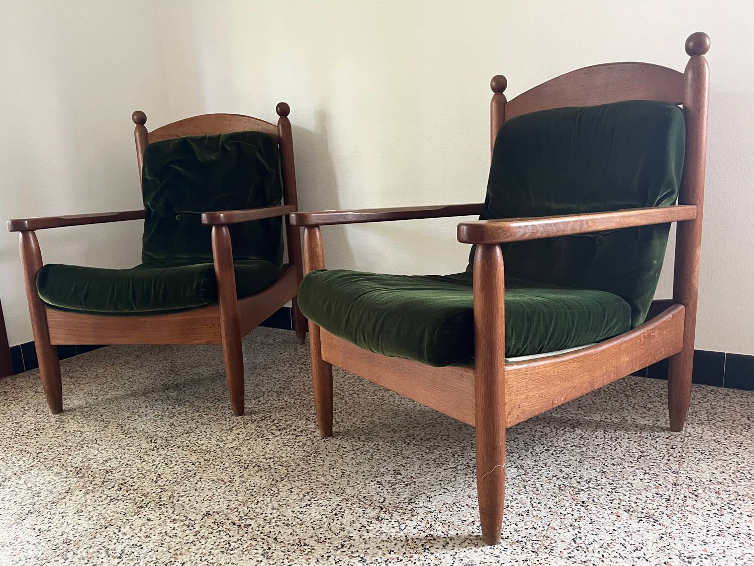 Pair of vintage Scandinavian armchairs from the 60s