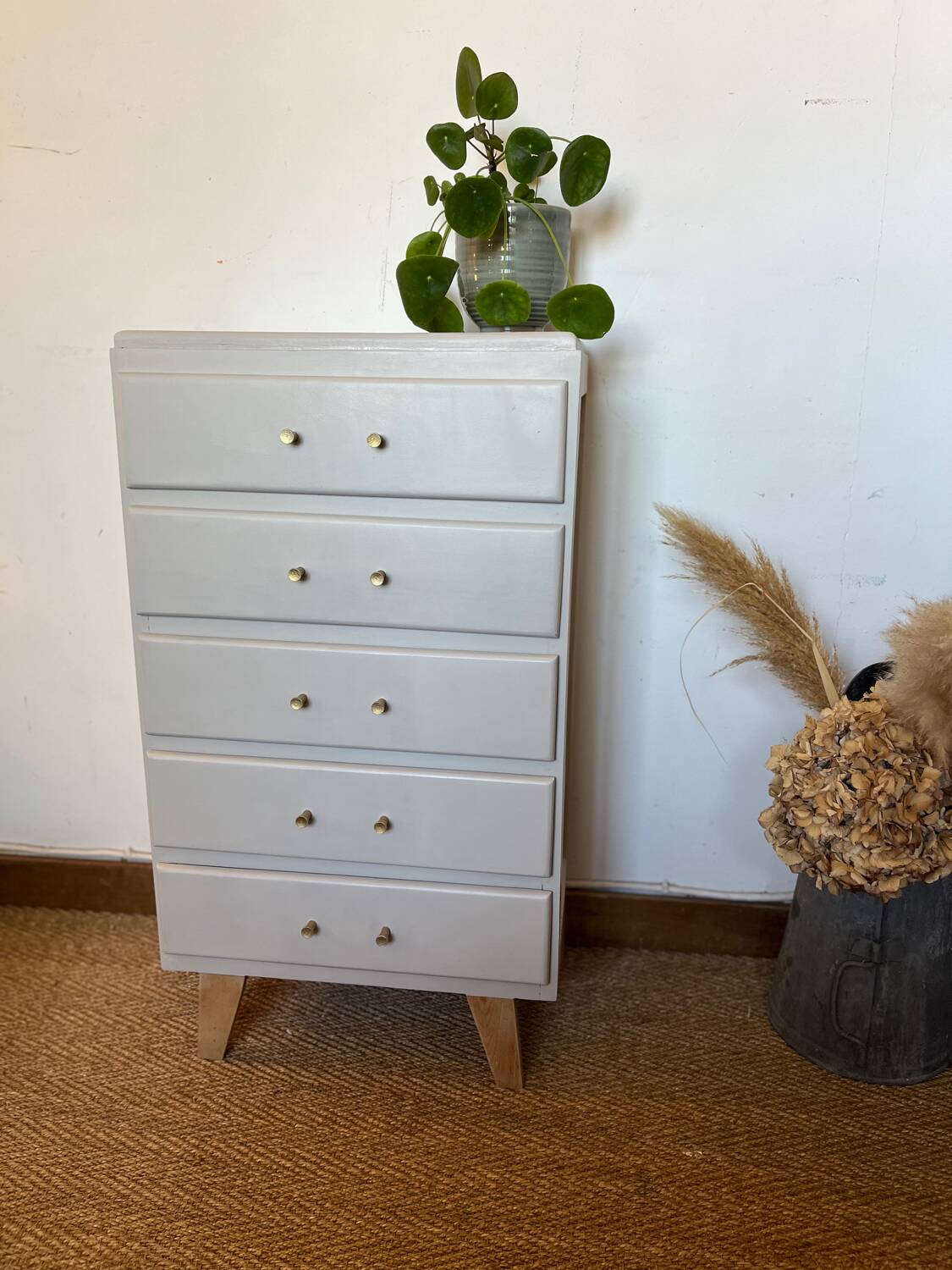 Vintage chiffonier with compass feet