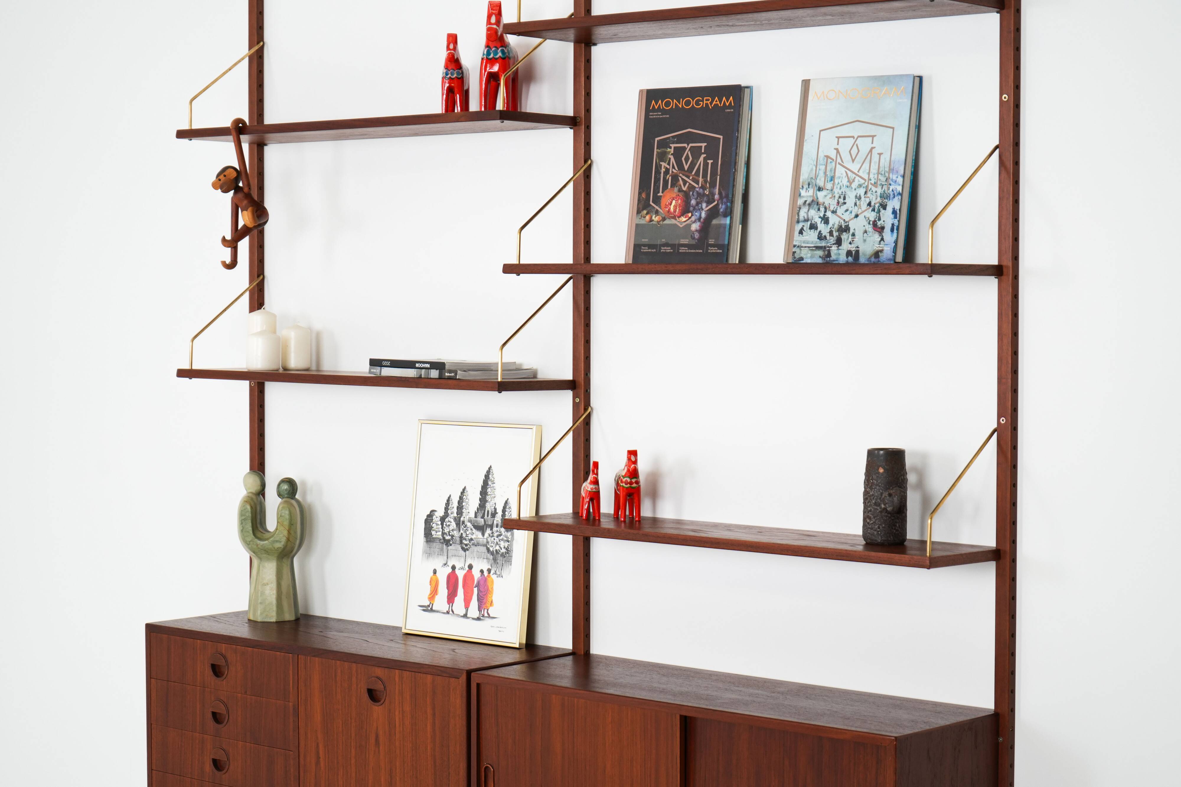 Teak system bookcase, Danish design, 1960s, production: Denmark