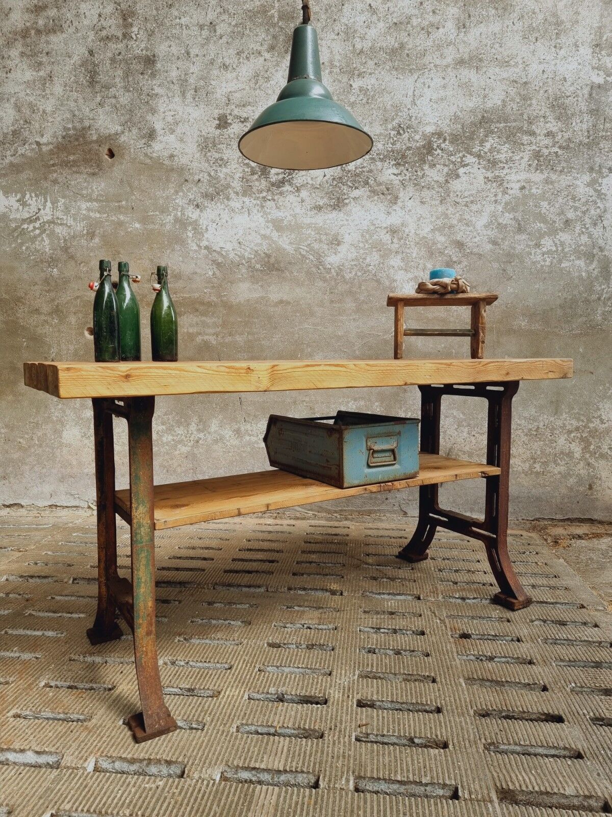 Industrial table side table kitchen island or bathroom furniture