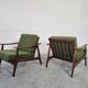 Pair of Scandinavian armchairs in afromosia, 60s