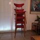 Set of 4 Vintage Chairs – 50s/60s Design – Red Faux Leather – Stackable