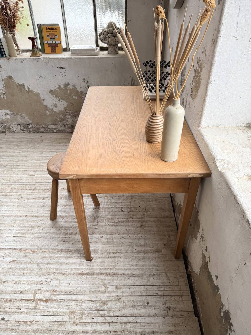 Oak veneer desk 1950