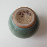 Small glazed ceramic ball vase Signed Alésia