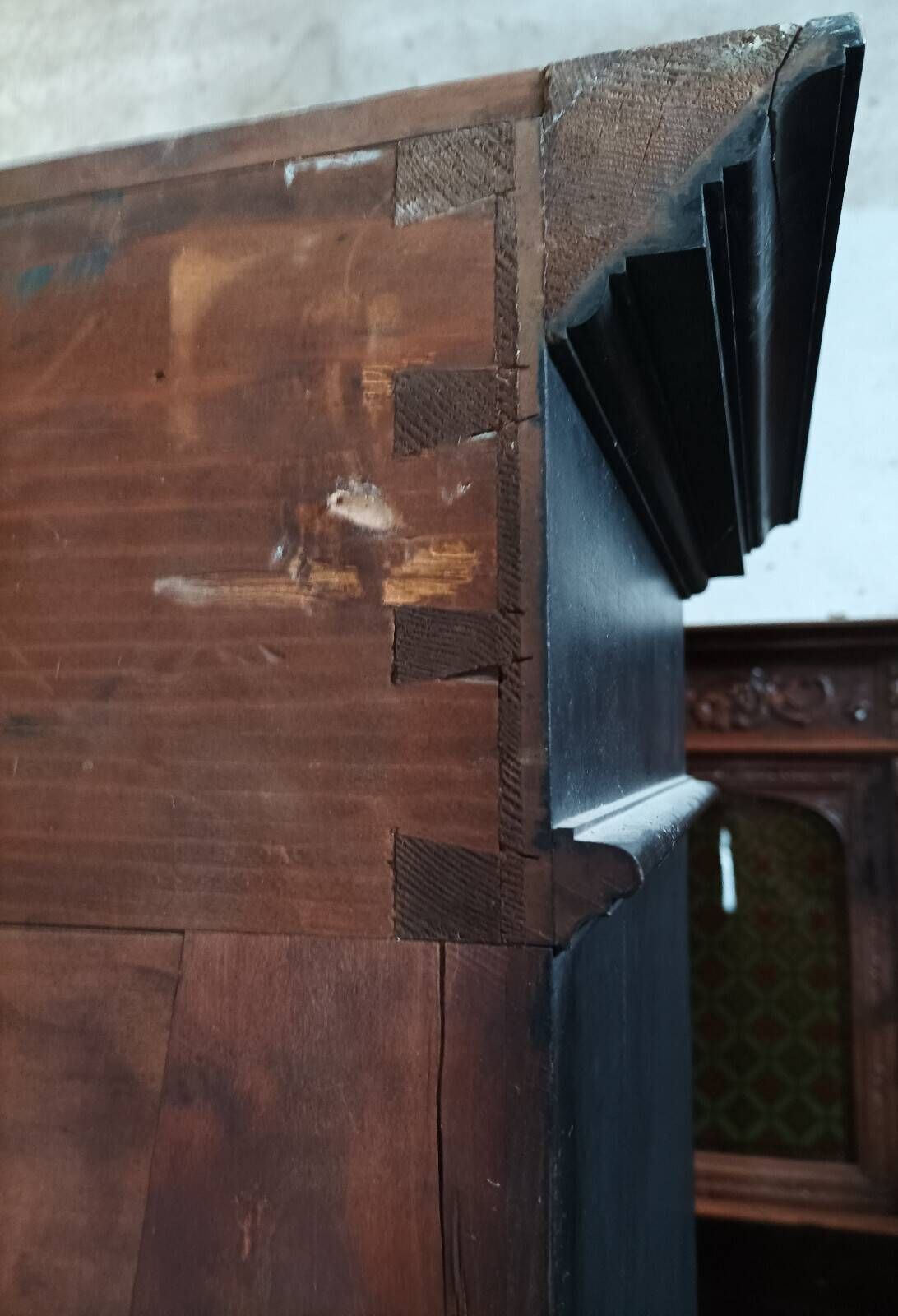 Vintage painted wooden bookshelf