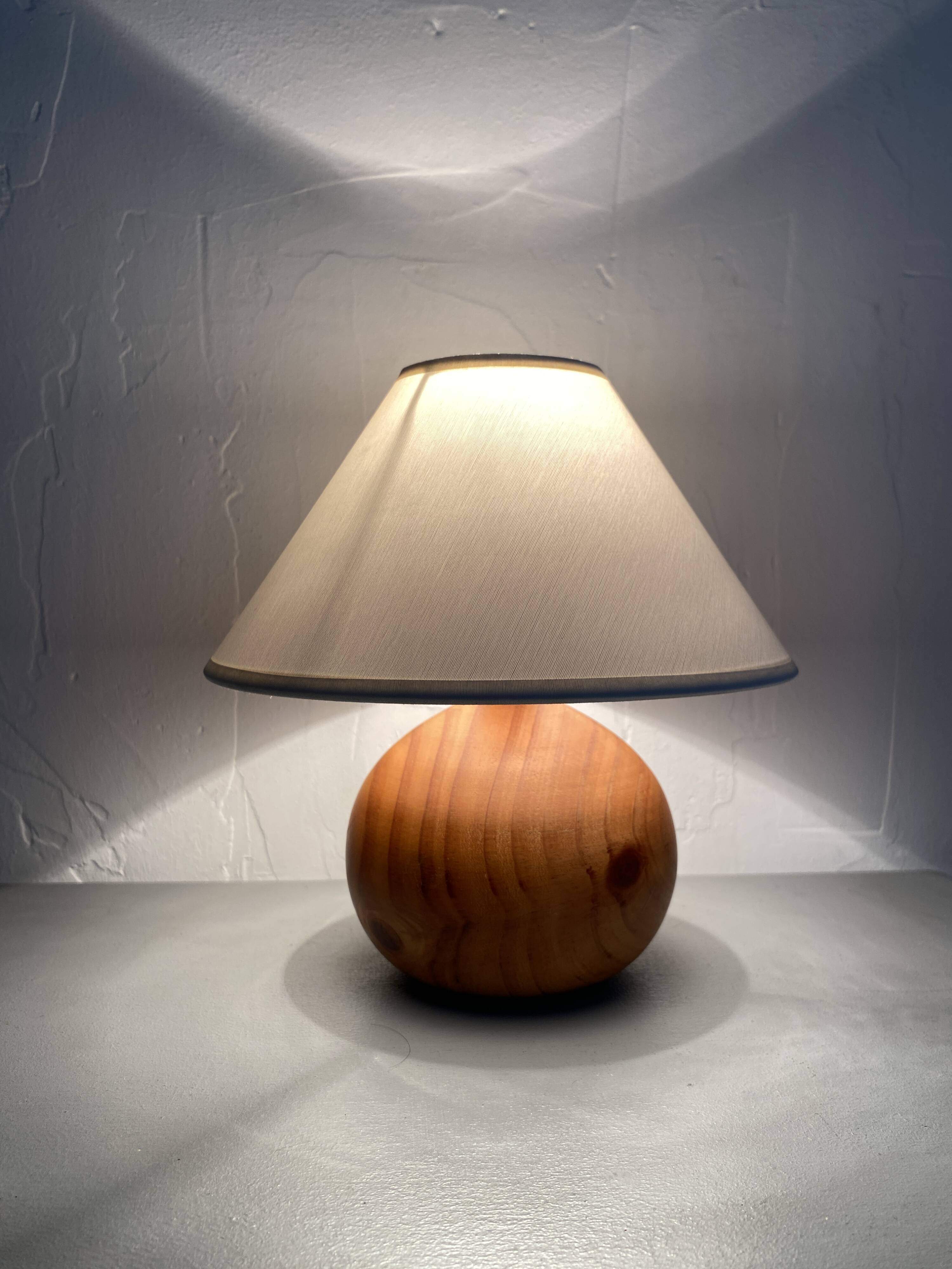 Wooden lamp, cotton shade