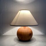 Wooden lamp, cotton shade