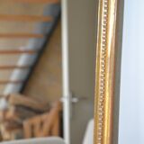 Miroir rectangulaire bois peint sculpté et doré ancien 85,5/31,6