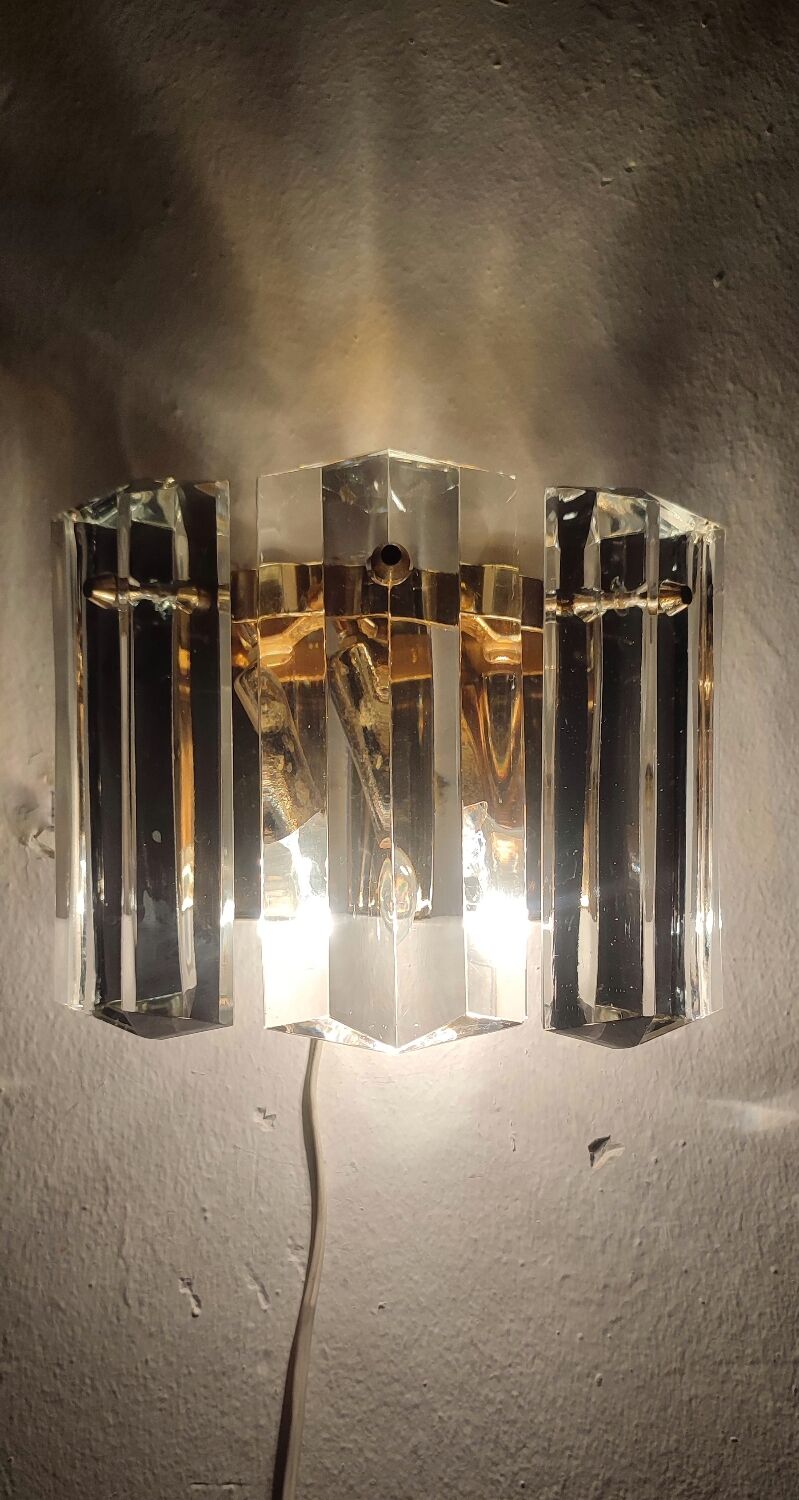 "Kinkeldey" crystal wall light. Germany, 1970s.
