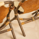 Pair of bamboo and leather armchairs by Rohe Noordwolde 60's