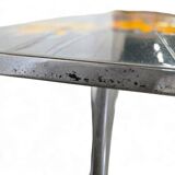 Vintage ceramic coffee table with chrome frame