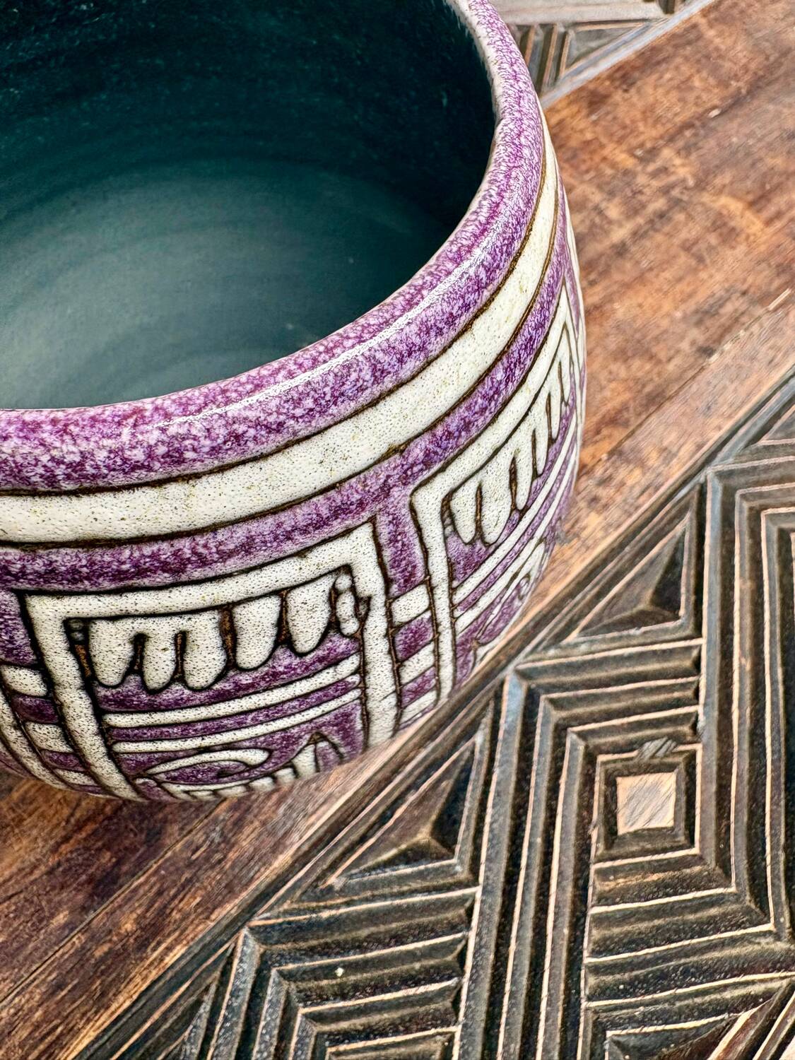 Italian ceramic vase – geometric decoration 1960s/70s