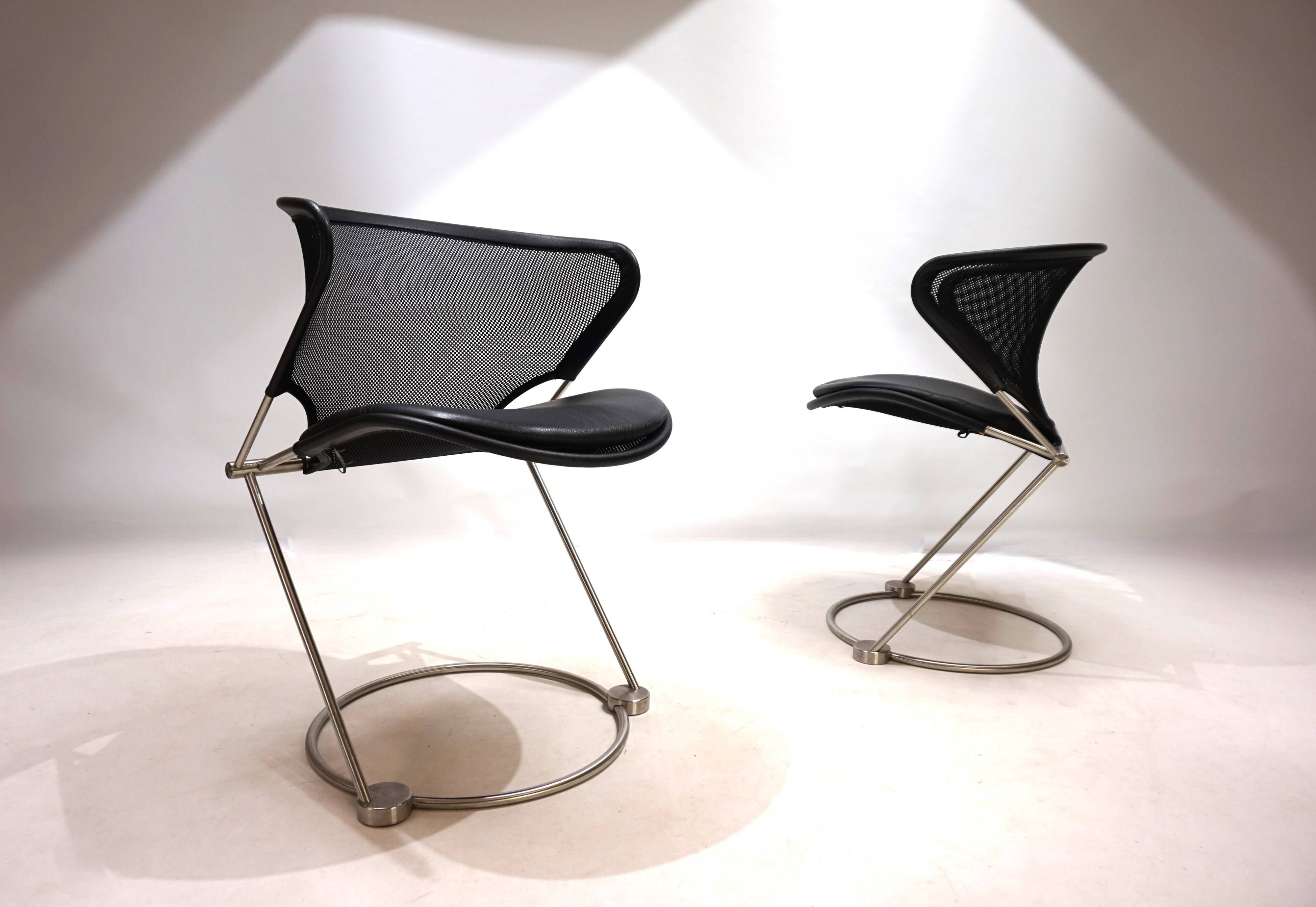 Set of 2 Wilkhahn Nuvola conference / dining room chairs by Herbert Ohl, 19