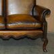 Victorian restored George II style high-back leather canapé