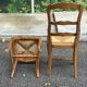 6 Provençal Louis XV chairs in solid wood with rush seats from 1970.