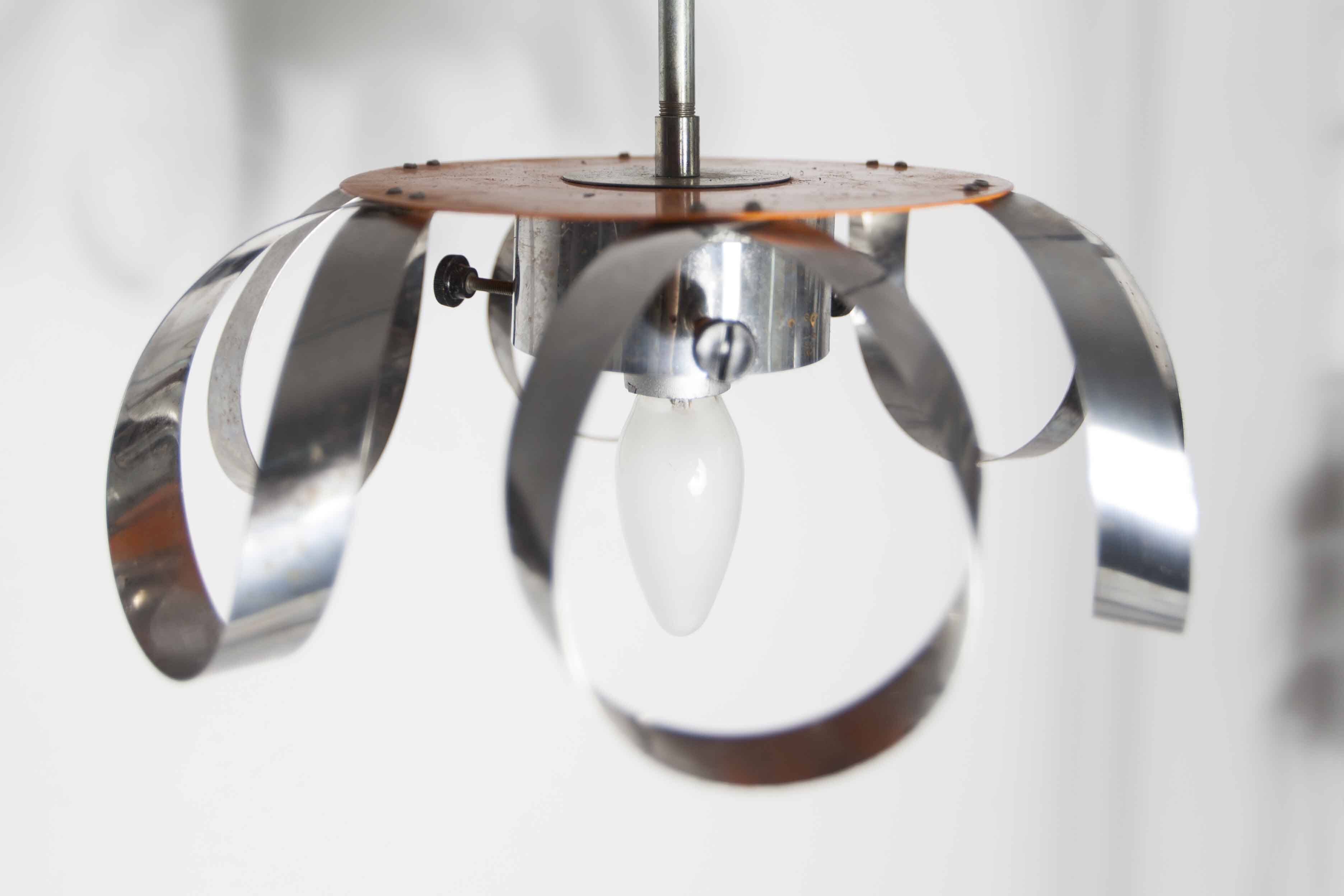 Murano glass globe pendant light, Maazzega edition, Italian design