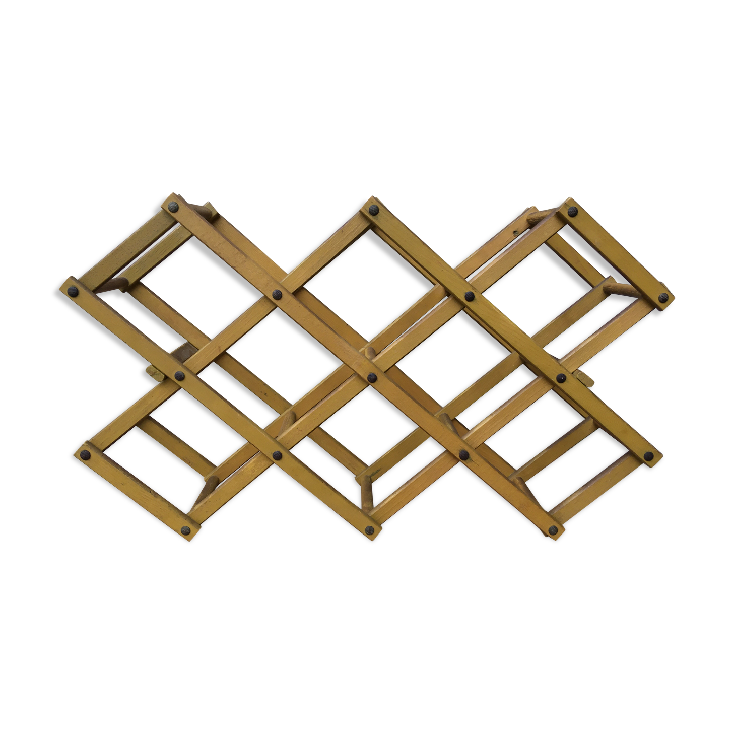 Foldable wooden bottle holder