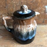 Old Pitcher Teapot + Anse Grès Flammés France Vintage