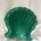 Emerald green ceramic seashell trinket dish