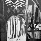 Tableau maltz (mb) – gravure n° 3/4 – expressionisme architectural - 1994