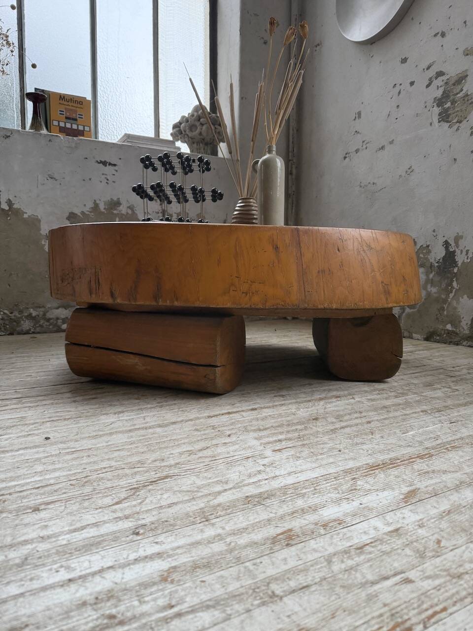 Brutalist coffee table "round log" XL