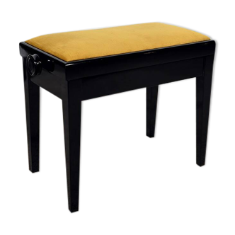 Adjustable Piano Bench, in Black Lacquered Wood – 1970