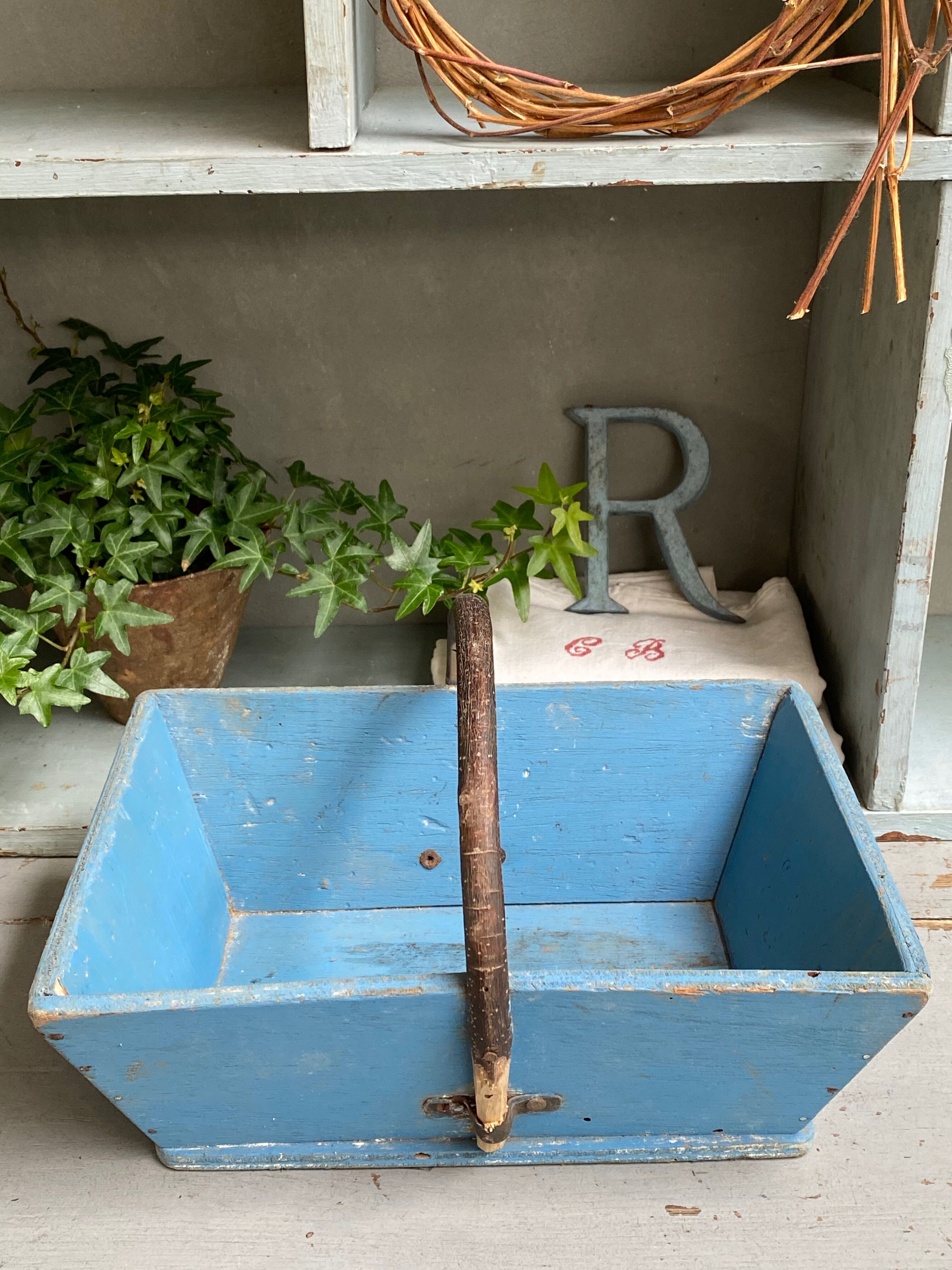 Wooden basket wabi sabi