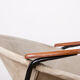 Danish armchair in Leather, Steel and Teak, Balloon model by Hans Olsen 1960.