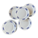 Set of 6 white and blue porcelain dessert plates with butterflies