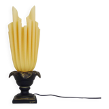 Georgia Jacob gold leaf Flaming Torch table lamp. France 70s
