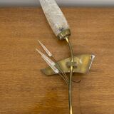 Antique wall lamp  brass + vintage glass tulip