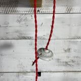 Opaline suspension pleated red cord