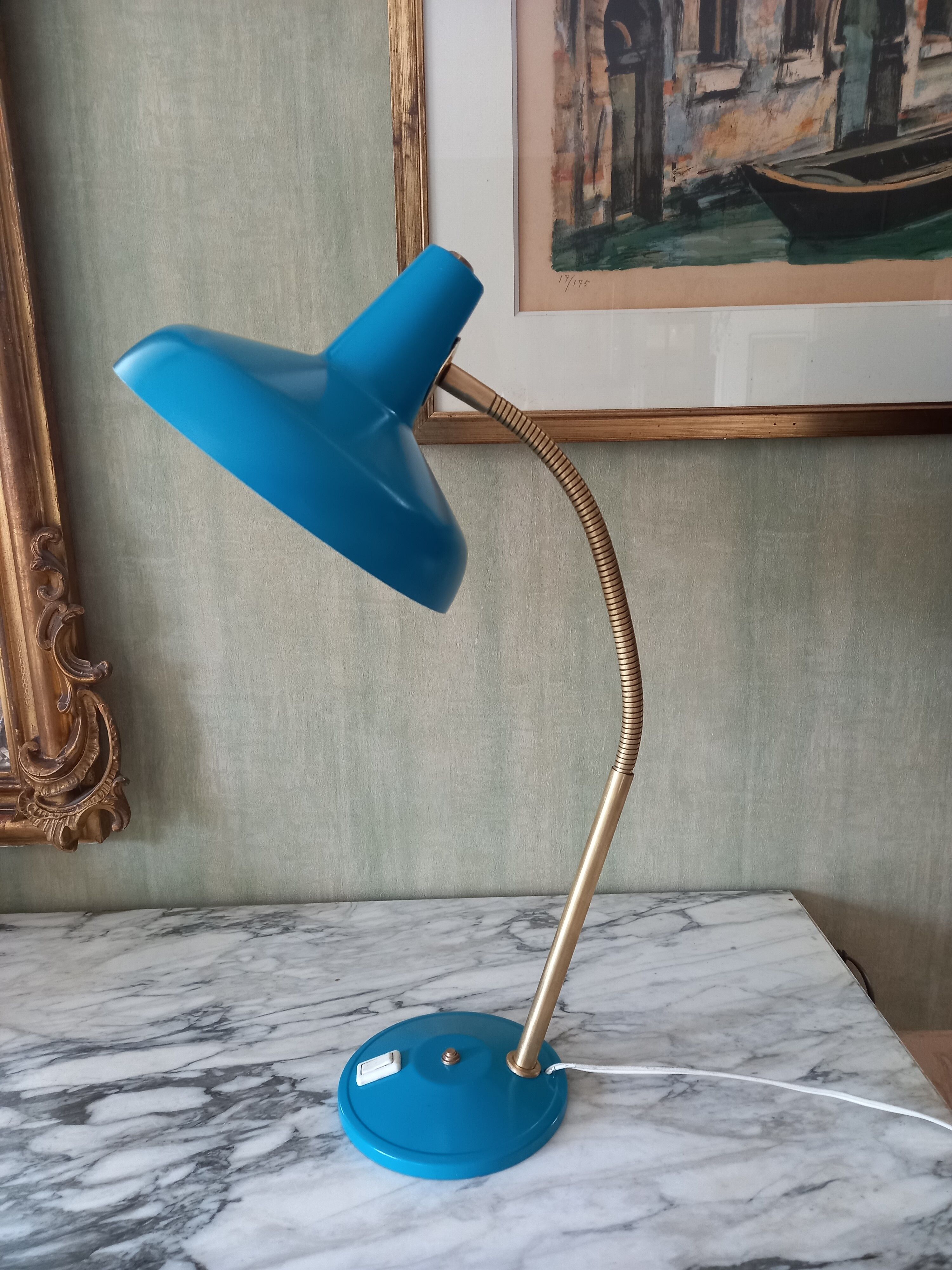 Vintage blue desk lamp
