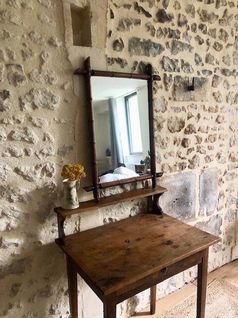 Large bamboo mirror from the 1950s