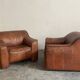 Pair of leather armchairs