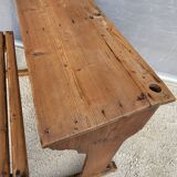 Pupitre double d'écolier bois massif