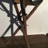 Foldable wooden and leather tripods