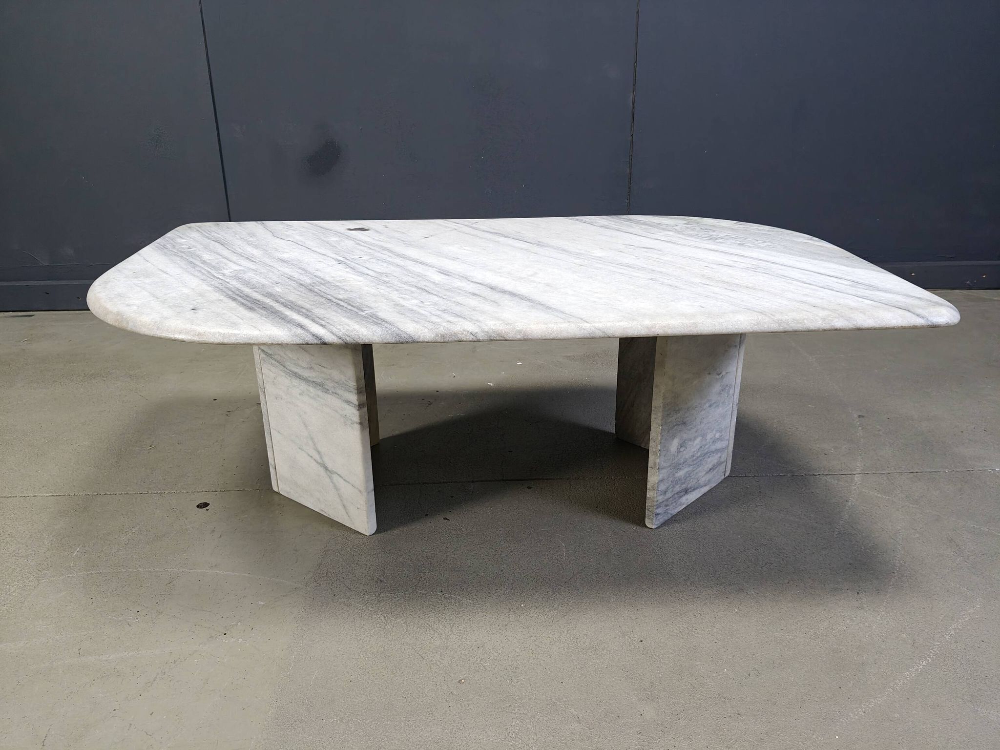 Table basse vintage en marbre blanc, années 1970