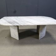Table basse vintage en marbre blanc, années 1970
