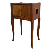 18th/19th century double-leaf bedside table in solid walnut with dowels