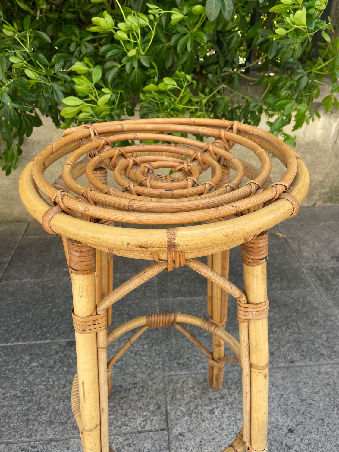 Pair of rattan stools